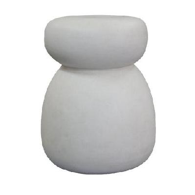 rocco side table stool 38cm - white concrete 