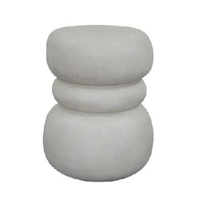rocco side table stool 37cm - white concrete 