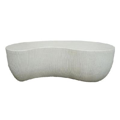rocco coffee table 123cm - white concrete 