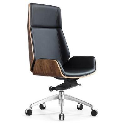 tyler high back office chair - walnut and black 