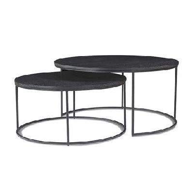brandi nest of 2 tables 75/90cm - black 