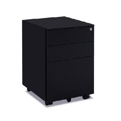 marlo 3 drawer mobile cabinet - black 