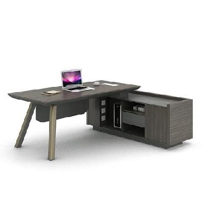 kaison executive desk with reversible return 2m - brown grey
