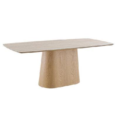 linea ceramic dining table 1.8m - travertine and oak 