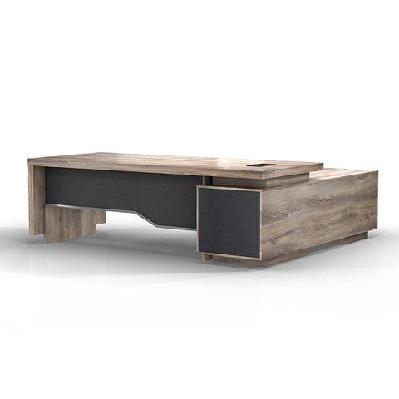 larkin executive desk with left return 2.4m - warm oak and black
