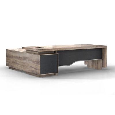 larkin executive desk with right return 2.4m - warm oak and black