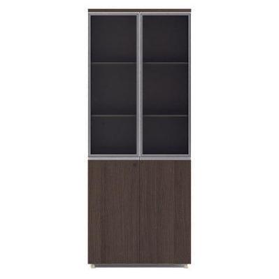 carter display unit 2 door bookcase 80cm - coffee grey 