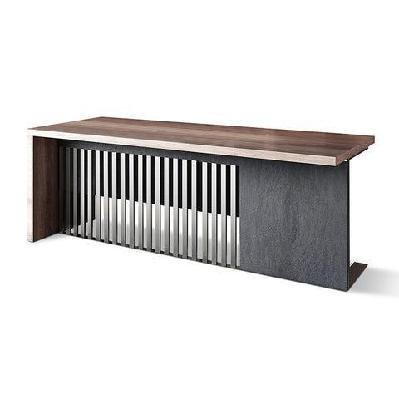 aftan executive desk right panel 1.8m - warm oak and black 