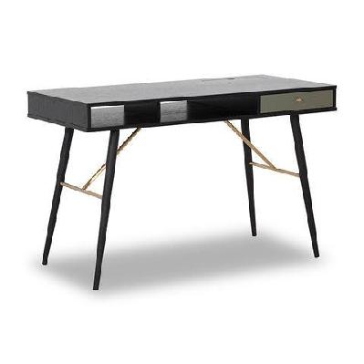 omari study desk 117cm - black and green 