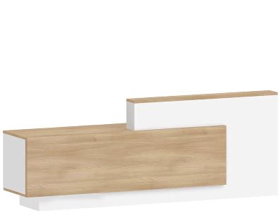 helmer reception desk 2.4m left panel - oak and white 