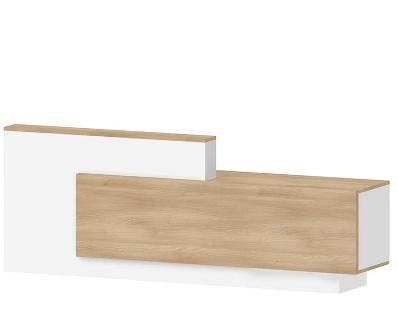 helmer reception desk 2.4m right panel - oak and white 