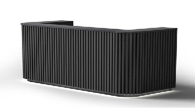 halo reception desk 240cm - black 