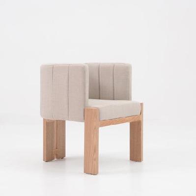 tanaka dining arm chair - cream and natural