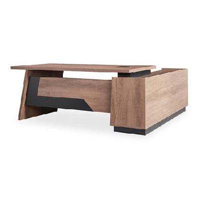 sutton executive desk with left return 180-200cm - warm oak and black