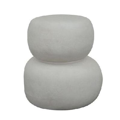 rocco side table stool 41cm - white concrete 