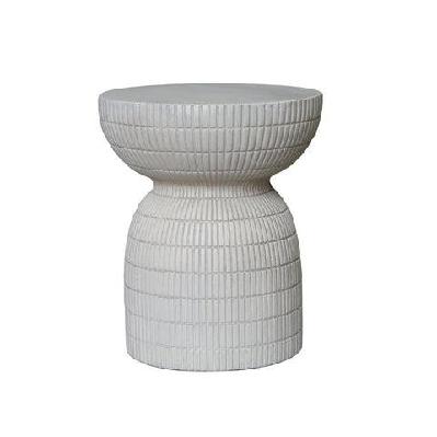 rocco side table stool 44cm - white concrete 