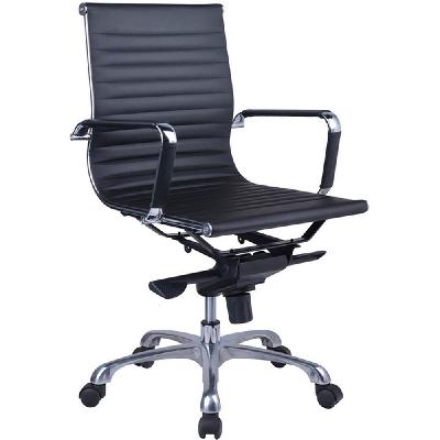 naples executive chair medium back aluminium base arms pu black 