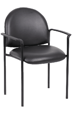 stacking visitors chair with arms pu 