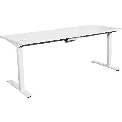 summit electric sit to stand straight desk 1500 x 750mm white/white 