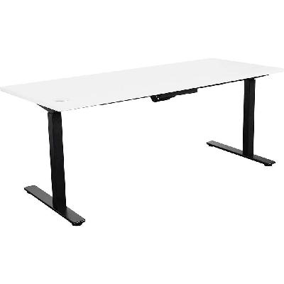 summit electric sit to stand straight desk 1800 x 750mm white/black 