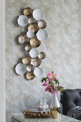 metallic bubble wall art