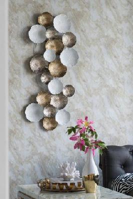 metallic bubble wall art