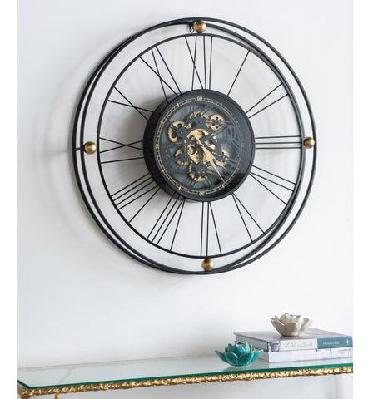 compass wall clock with moving 3d mechanism