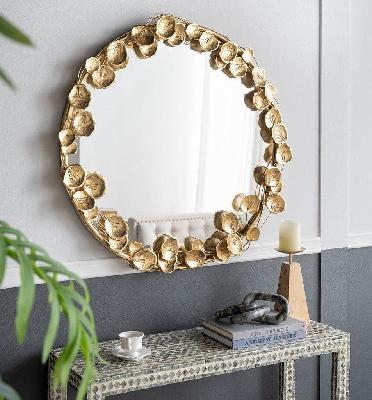 gold leaf influencer wall mirror