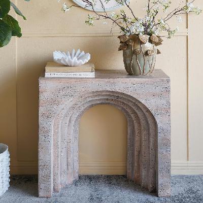 cement console table