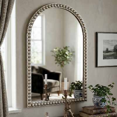 beaded arch mirror