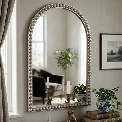 beaded arch mirror