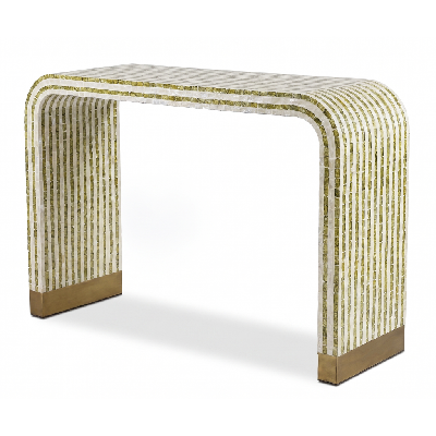mother of pearl crest handmade console