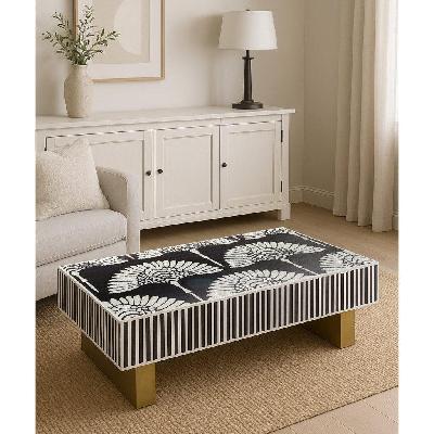 mother of pearl hand inlay royal lotus coffee table