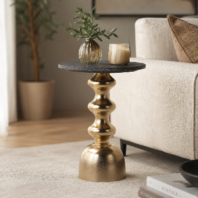 marble shining side table