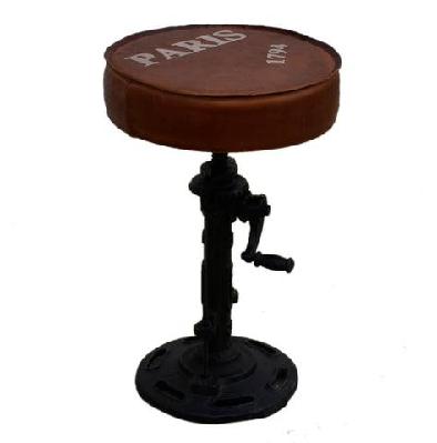 paris brown leather bar stool