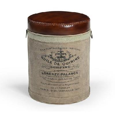 french canvas leather perfume ottoman