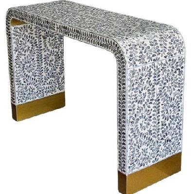 mother of pearl monochrome console table 