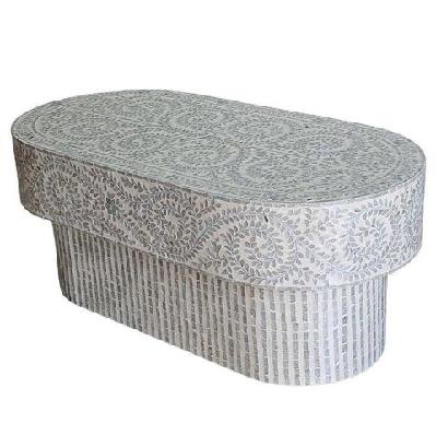 mother of pearl azure oasis oval coffee table