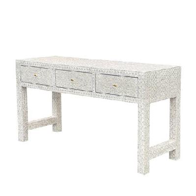 mother of pearl inlay console – subtle light hue