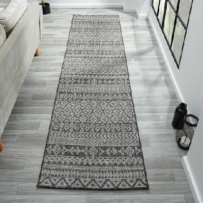 alfresco 421 charcoal floor runner rug 80x300