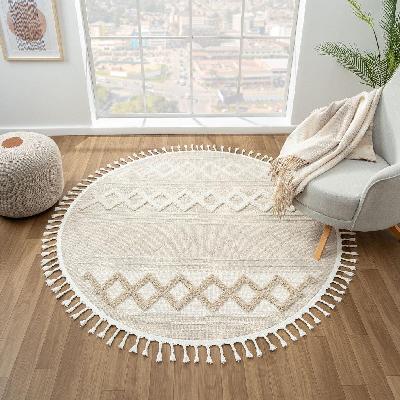 cottage 542 fawn round designer rug 240x240 