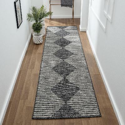 alfresco 425 ebony floor runner rug 80x150