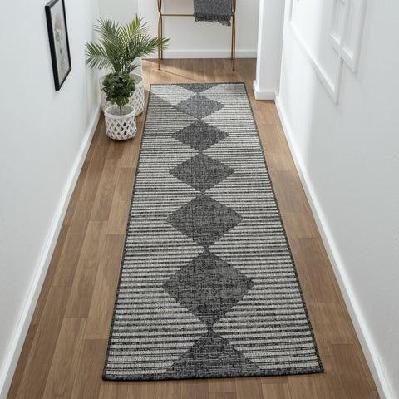 alfresco 425 ebony floor runner rug 80x150