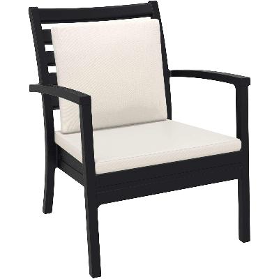 artemis xl armchair - black with beige seat and back cushion&nbsp; 