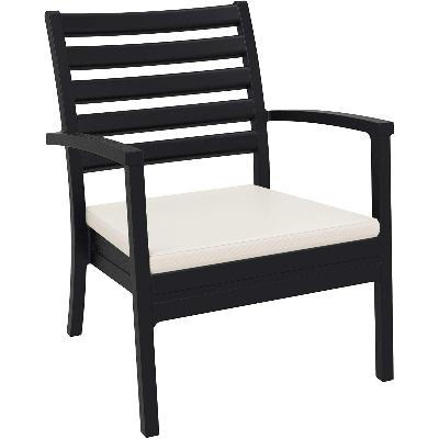 artemis xl armchair - black with white seat cushion&nbsp; 