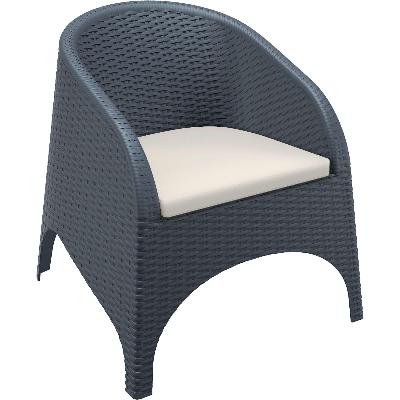 aruba armchair - anthracite with beige cushion&nbsp; 