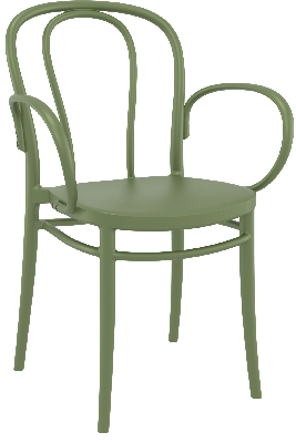 siesta victor xl chair - olive green with light grey fabric cushion 
