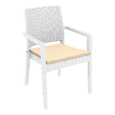 ibiza armchair - white with beige cushion&nbsp; 