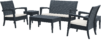 siesta miami (tequila) lounge set - anthracite - no cushions 