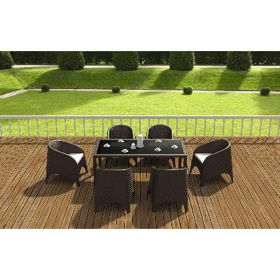 tahiti table/aruba armchair 6 seat package - anthracite&nbsp; 